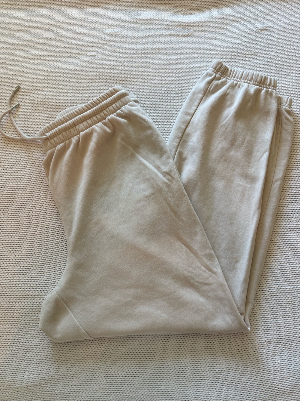 H&M Cream Fleece-Lined Sweatpants size XL